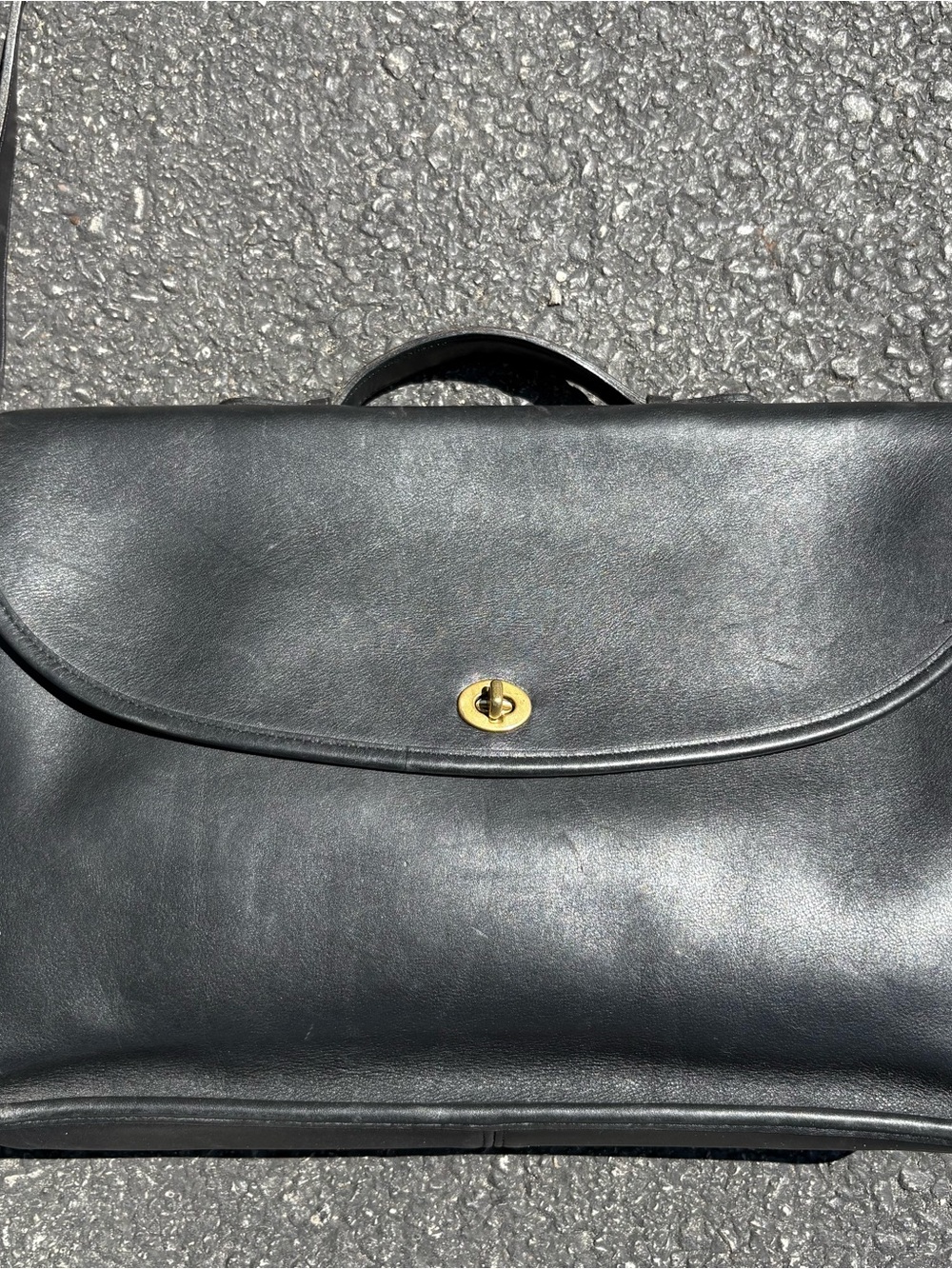 Vintage 90s Coach Lexington Briefcase Black Leather Bag Messenger USA Classic - Picture 2 of 16